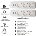 3 EU Outlets Power Socket With USB Ports